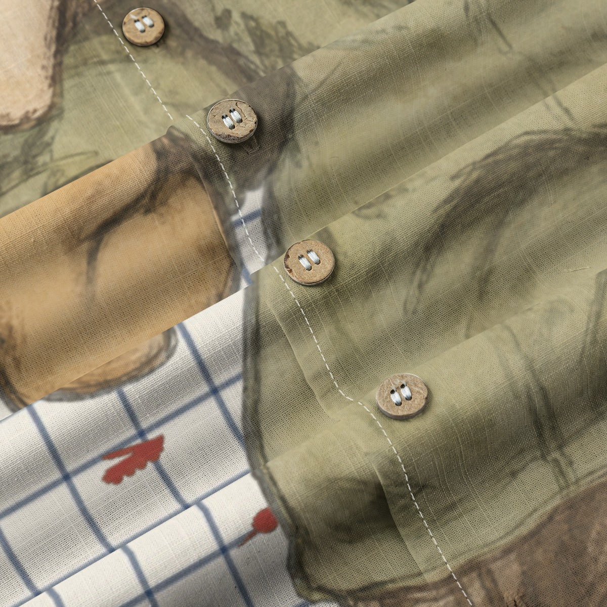 All-Over Print Men's Casual Hawaiian Short Sleeve Shirt | 140GSM Slub Cotton