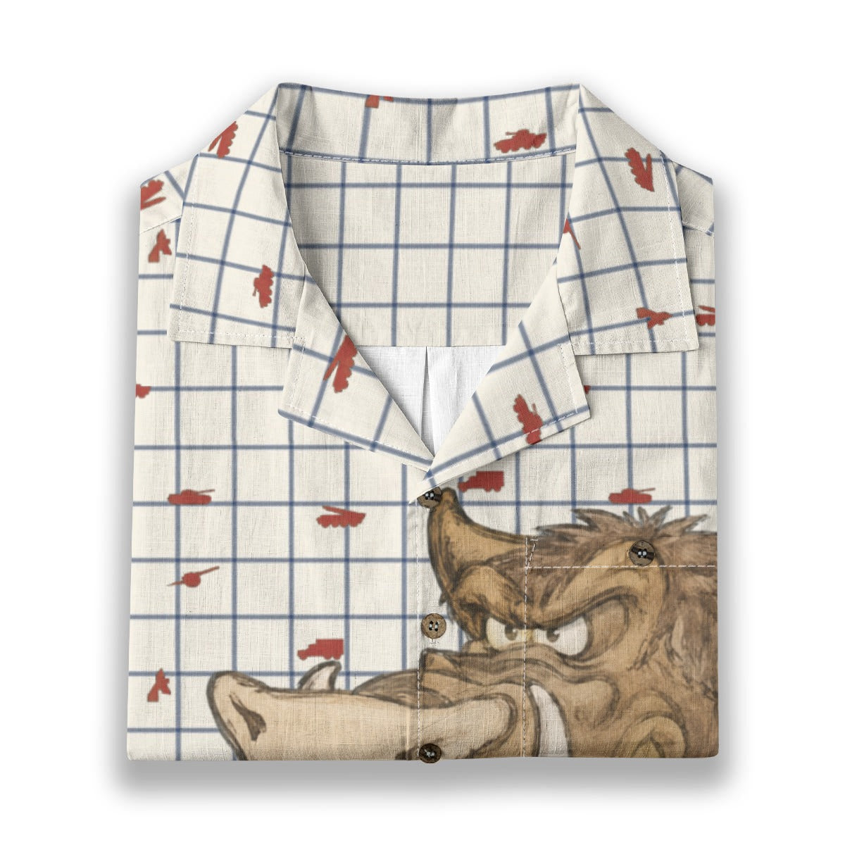 All-Over Print Men's Casual Hawaiian Short Sleeve Shirt | 140GSM Slub Cotton